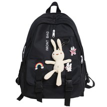 Kawaii Female Laptop Bag Women College Student Travel Backpack Cute Girl White S - £38.26 GBP
