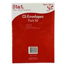 Stat Peel and Seal C5 Envelope 50pcs (White) - $31.52