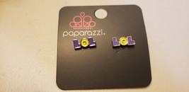 Little Girls Jewelry (New) Earrings Purple &amp; Yellow Lol - £4.10 GBP