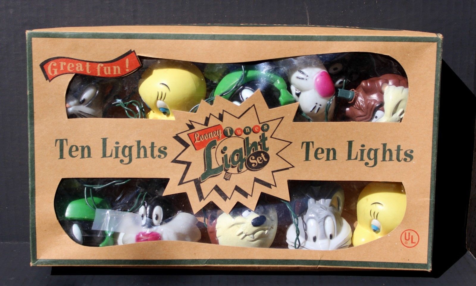 VTG Vintage Looney Tunes 10 Light Set Bugs Tweety Taz Sylvester Green Martian - $34.99