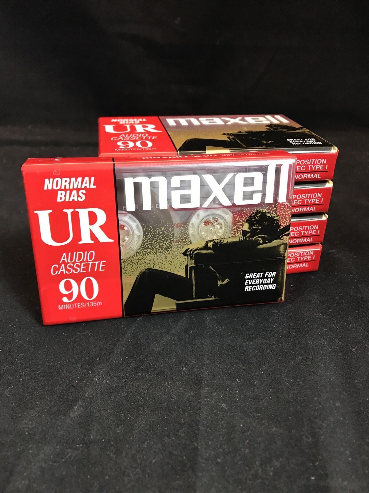 Maxell Blank Audio Cassette Tapes Normal Bias UR 90 Minute 5 Pack Sealed LG W3 - $19.80