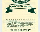 Chicken Fair Menu Healthy Food Great Taste Broadway New York 1990&#39;s - $17.80