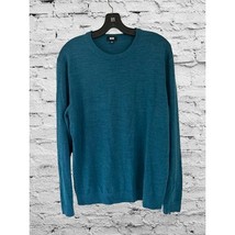 UNIQLO Pure New Wool Crewneck Pullover in Heather Blue Size Large - $24.74