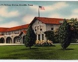 Santa Fe Railway Station Amarillo Texas Linen Postcard 1940&#39;s - $9.90