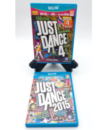 Just Dance 4 &amp; Just Dance 2015 Nintendo Wii U 2 Game Bundle Case &amp; Manua... - £18.56 GBP
