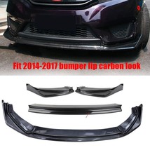 3PCS BODY FRONT BUMPER SPOILER LIP CARBON FIBER LOOK For 2014-2017 HONDA... - £35.38 GBP