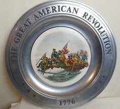 Vintage Bicentennial Pewter Plate American Revolution Washington  Deleware 10.5&quot; - £12.52 GBP