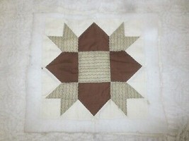 Unused STAR DESIGN Hand Quilted PILLOW TOP or WALL HANGING - 12&quot; x 12&quot; +... - £4.70 GBP