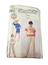 Vtg Simplicity Pattern 9257 Pants Skirt &amp; Shirt Garfield Transfer &amp; Tag  Md-XXL - $6.99