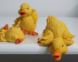 3 Yellow Baby Ducks by Ganz Ceramic Figurines Lot Cute Ducklings Easter ... - $26.99