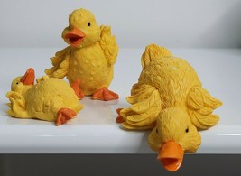 3 Yellow Baby Ducks by Ganz Ceramic Figurines Lot Cute Ducklings Easter ... - £21.54 GBP