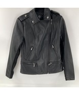 G Giuliana Black Label Faux Leather Cropped Jacket BLACK Zipper Pocket NWOT - £38.40 GBP
