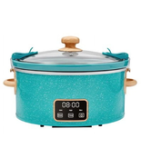 6 Qt Digital Slow Cooker with Locking Lid, Teal Speckle - $60.00