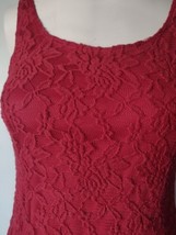 New Wet Seal Lace Overlay Tank Dress Womens Size Small Burgundy Floral Stretch  - £11.66 GBP