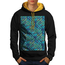 Wellcoda Psychodelic Pattern Mens Contrast Hoodie, Colors Casual Jumper - £31.46 GBP