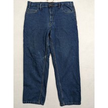 Berne Mens Carpenter Jeans Size 42x30 Cotton Blend Blue - £13.32 GBP