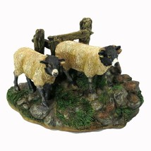 Dalesbred Breed Black White Sheep Pair Figurine Sculpture New - $27.67