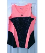 NWT Jamie Sadock Black &amp; Hokie Pokie Coral Actif Golf Tennis Tank Top Sh... - $46.33 CAD