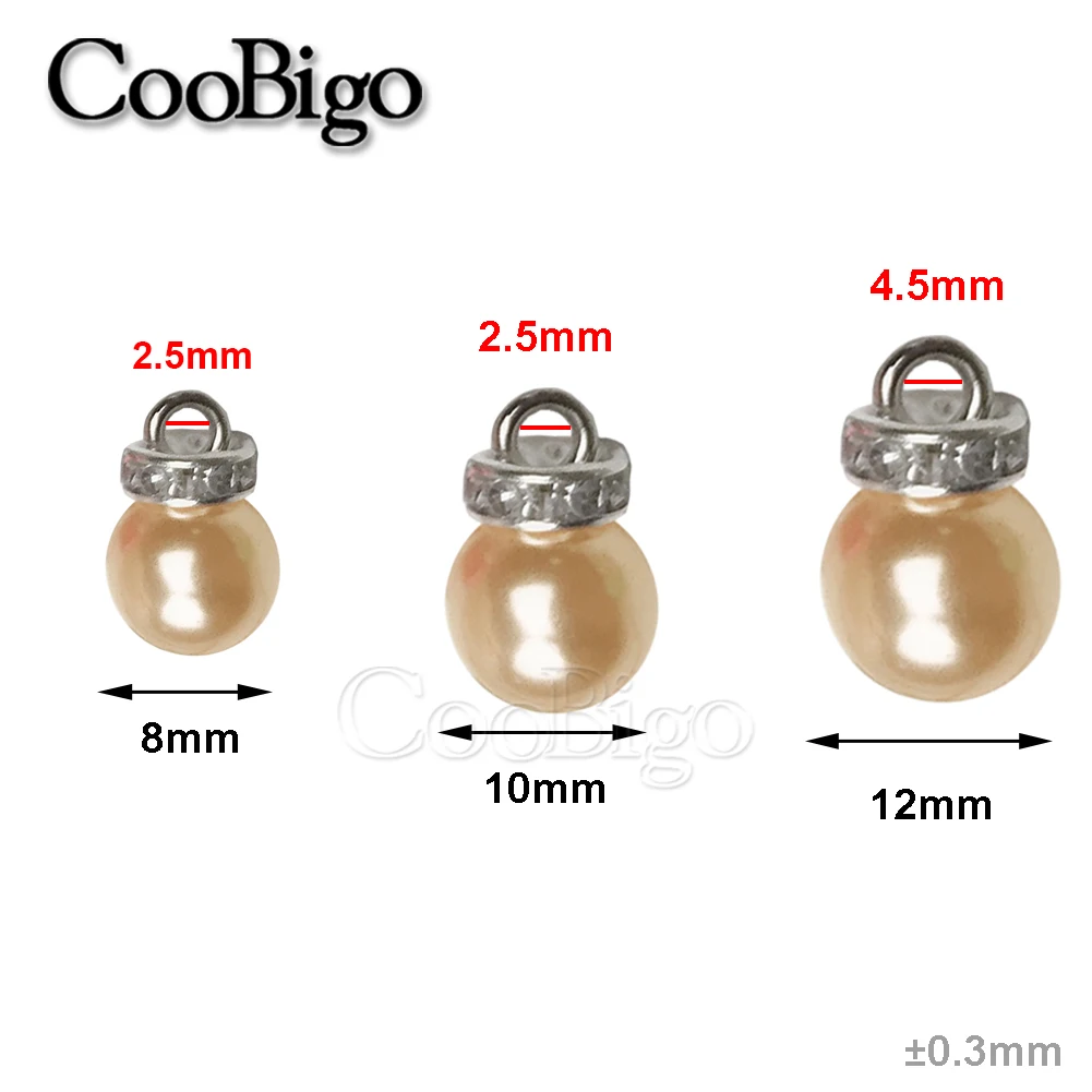 50pcs Imitated Pearl Bead Pendant Charm for Jewelry Making -8mm champagne - $3.58