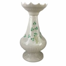 Belleek Ireland Shamrock Porcelain 8” Island Vase 6th Green Mark 1965 – 1980 U40 - £44.47 GBP