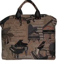 Grand Piano Carpet Bag, Music Bag, Tapestry Carpet Bag, Beethoven Musica... - $239.00