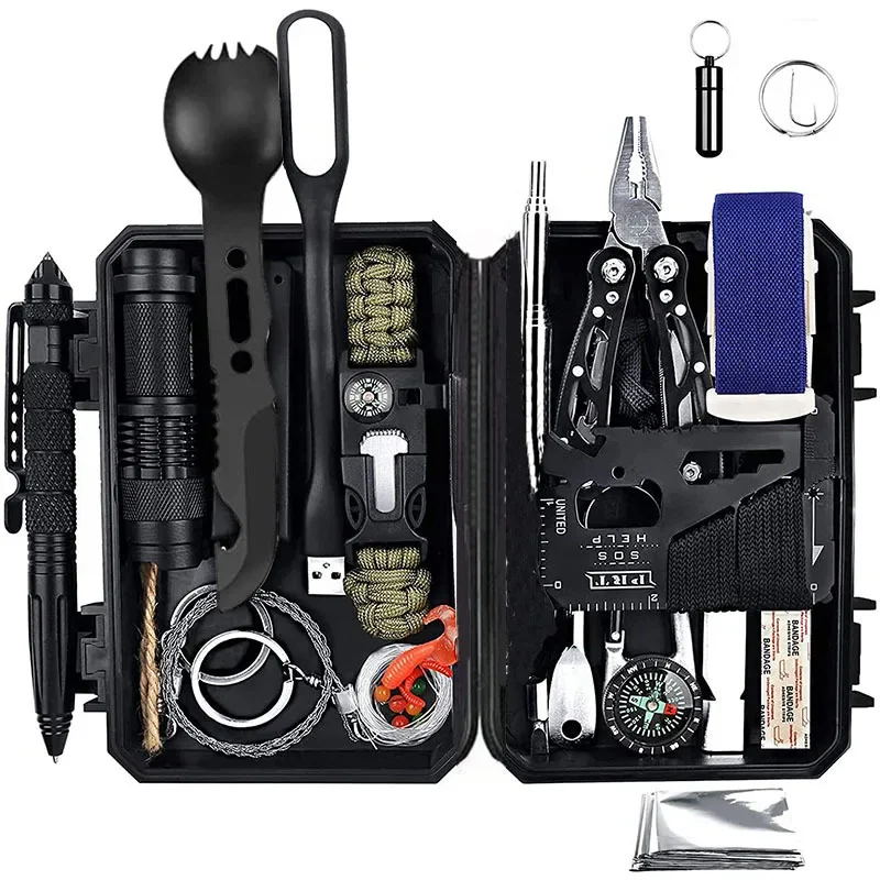 Outdoor Camping Survival Equipment Wilderness Exploration SOS Defense Emergency - £50.74 GBP+