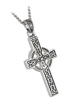 Celtic Cross Necklace Stainless Steel Irish Made Jewelry - $160.94