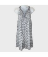 JOIE ASTOR Silk Dress Stone Grey floral boho beaded neckline detail size xs - $37.74