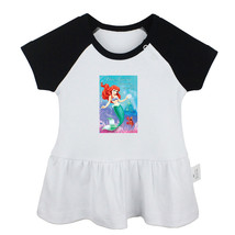 Funny Little Mermaid Ariel Newborn Baby Dress Toddler Infant 100% Cotton Clothes - £10.45 GBP