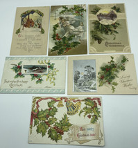 1908 1910 Postcards Stamp Vintage Christmas Bells Holly Red Green Gold A... - £10.94 GBP