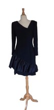 Vintage 1980 Arthur Doucette avant garde  Navy cocktail prom dress size 6 - £45.79 GBP