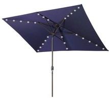 Waterproof Rectangular Patio Umbrella And Solar Lights 6.5 Ft. X 10 Ft. , 26 Led - £121.41 GBP