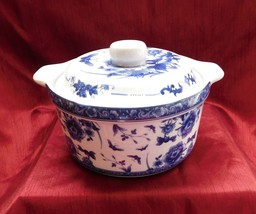 NEW - Formalities Blue Rose By Baum Bros./Brothers Casserole Dish 8&quot; Wit... - $44.99
