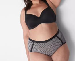 Lane Bryant CACIQUE Silky EXTRA Soft Brief Panty BLACK SQUARES Plus Sz 3... - $15.03