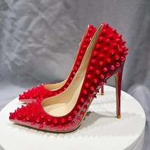 Elegant Women&#39;s 10cm High Heel Stilettos in Red - $63.33