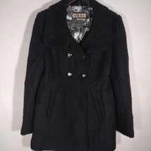 GUESS Womens Double Breasted Coat Gently Used Large Black  - £39.10 GBP