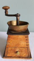 Antique Vintage Wooden Garant.F.O. Pyramid Bronze Table Box Coffee Mill Grinder - £128.67 GBP