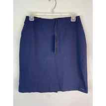 Tahari Pencil Skirt in Navy Blue Elastic Waist Back Slit Women Size M BR... - £35.29 GBP