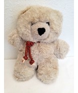 Vintage Commonwealth Grey Teddy Bear Plush Stuffed Animal Burgundy Gold ... - £27.20 GBP