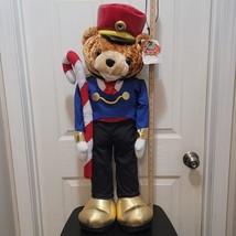 Vintage Christmas Nutcracker Toy Soldier Bear 33&quot; Motion Sensor Sings Ne... - $225.00