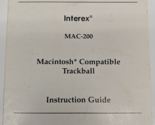 Interex MAC 200 Macintosh Compatible Trackball Instruction Guide 1980s - $14.84