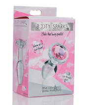 Booty Sparks Pink Gem Glass Anal Plug - Small - £24.55 GBP