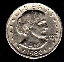 Susan B. Anthony Dollar Coin 1980 - Circulated  - $3.50