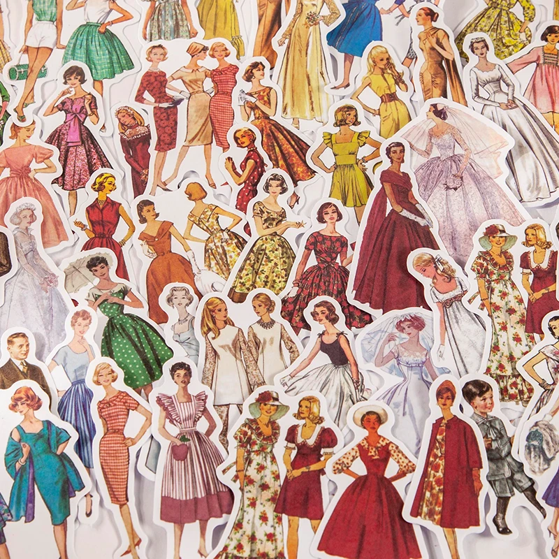 House Home Dimi 40pcs/pack Vintage Fashion Week Series Sticker Pack Washi Paper  - £19.81 GBP