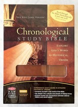 Chronological Study Bible NKJV Historical Order Brown Leathersoft Thomas Nelson - £75.01 GBP
