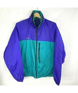 Vintage Columbia Sportswear Turquoise Purple Hooded Windbreaker Jacket M... - £26.34 GBP