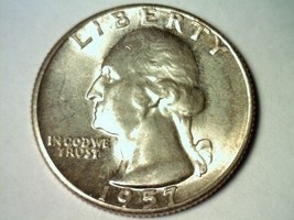 1957 WASHINGTON QUARTER GEM UNCIRCULATED GEM UNC. NICE ORIGINAL COIN BOB... - $24.00