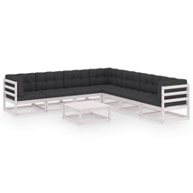  Garden Lounge Set White Solid pinewood, fabric (100% polyester) - $17,385.21 MXN