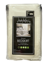 Nicole Miller Pintuck Full Bedskirt Cream 14" Drop Hotel Suites Collection - $17.82