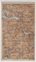 1914 Original Antique Map Of Aravis Range Sallanches HAUTE-SAVOIE France - £15.80 GBP